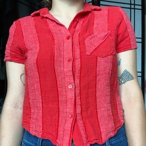 Linen Blend Crop Top